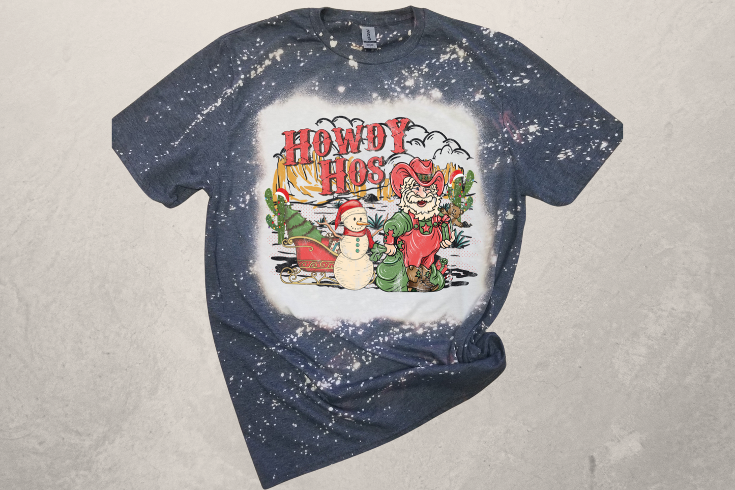 Howdy Hos Cowboy Santa Christmas Sublimation T-Shirt