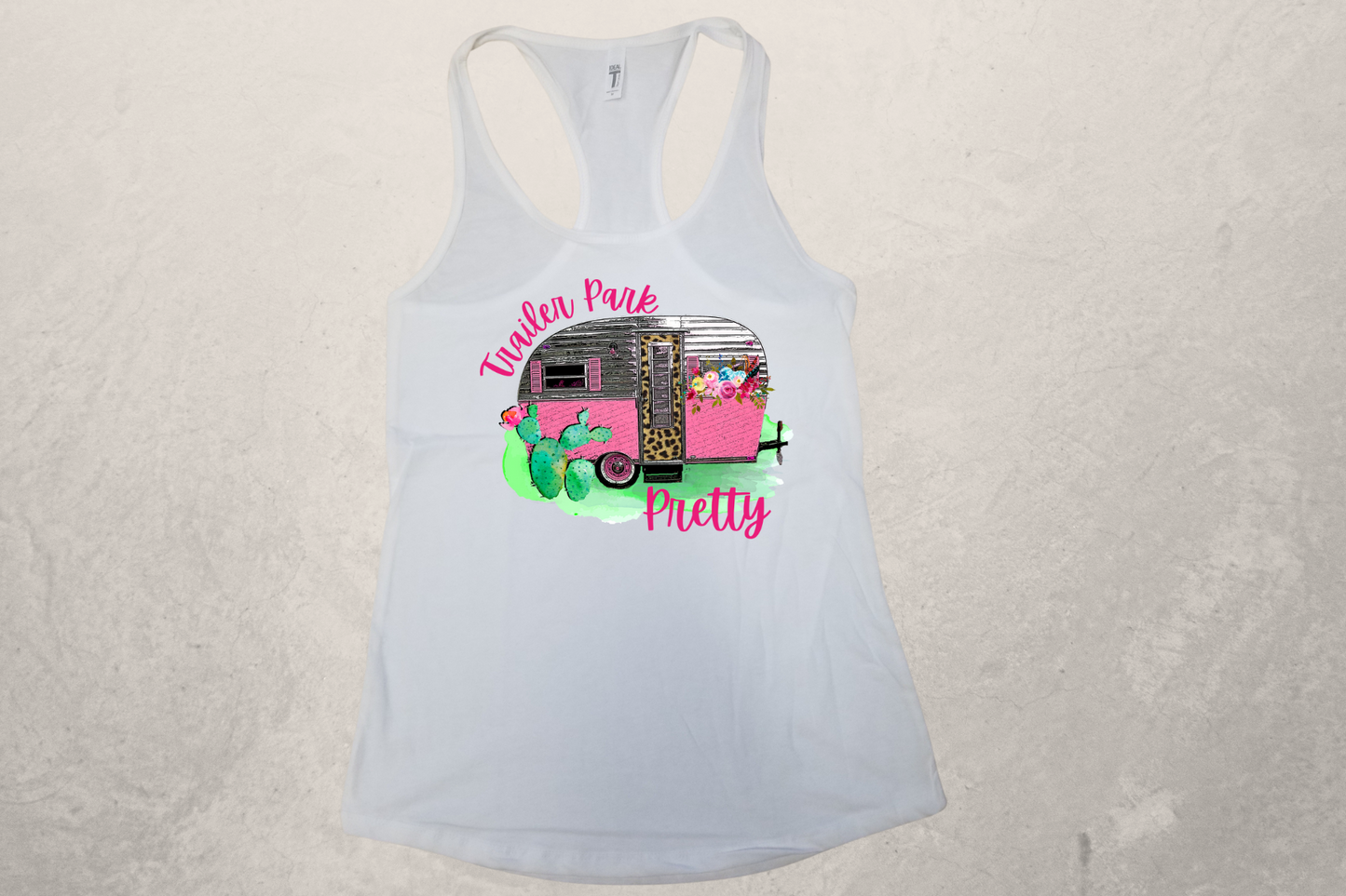 Trailer Park Pretty Sublimation Racerback Tank Top