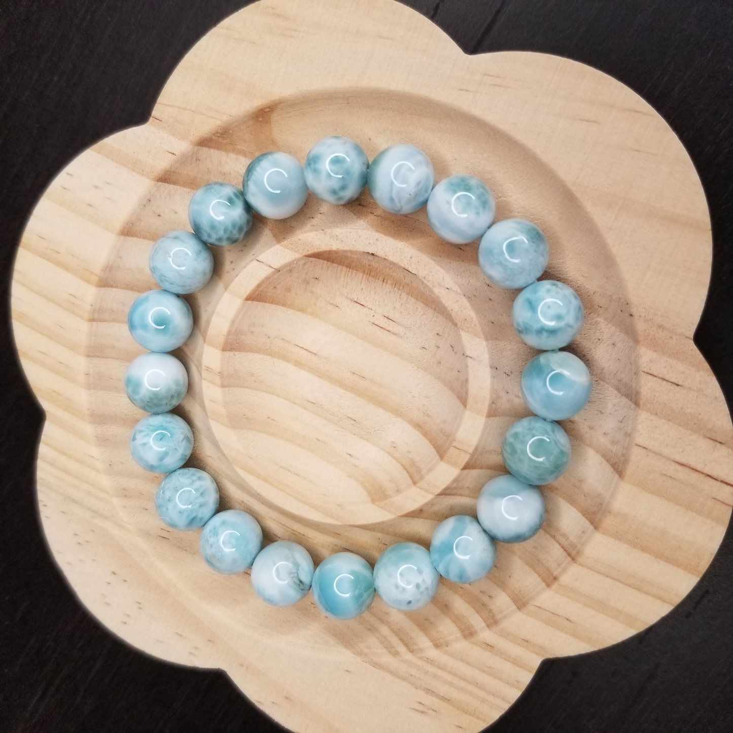 Genuine Larimar Stretch Bracelet