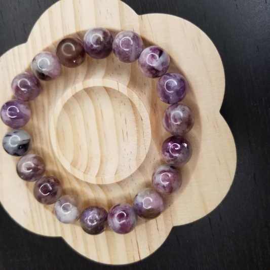 Genuine Lepidolite Chunky Stretch Bracelet