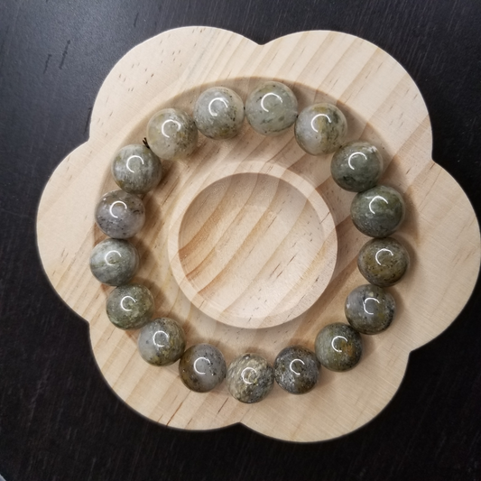 Genuine Prehnite Chunky Stretch Bracelet