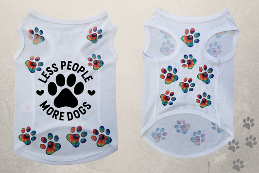 Less People More Dogs Tye-Dye Sublimation Pet T-Shirt