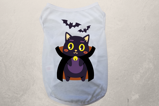 Black Cat Vampire Halloween Sublimation T-Shirt