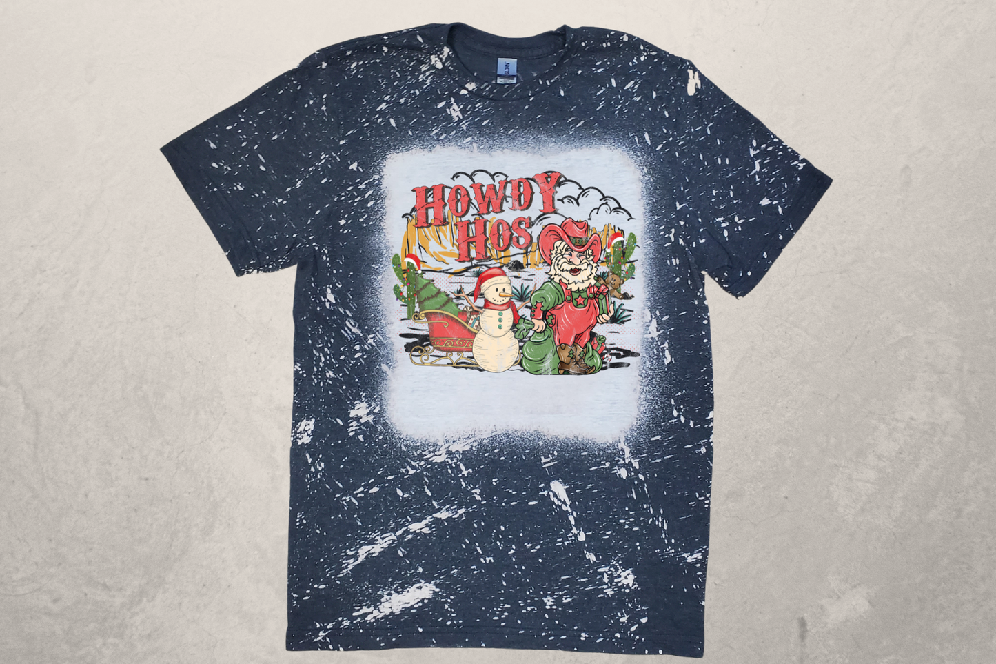 Howdy Hos Cowboy Santa Christmas Sublimation T-Shirt