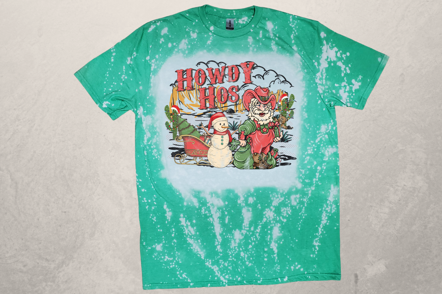 Howdy Hos Cowboy Santa Christmas Sublimation T-Shirt