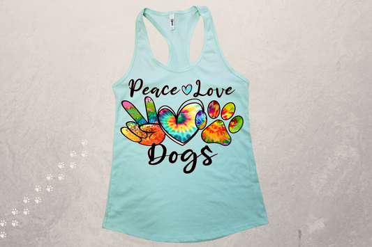 Peace Love Dogs Sublimation Racerback Tank Top