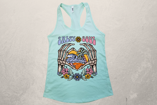 Salty Soul Sublimation Racerback Tank Top