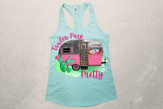 Trailer Park Pretty Sublimation Racerback Tank Top