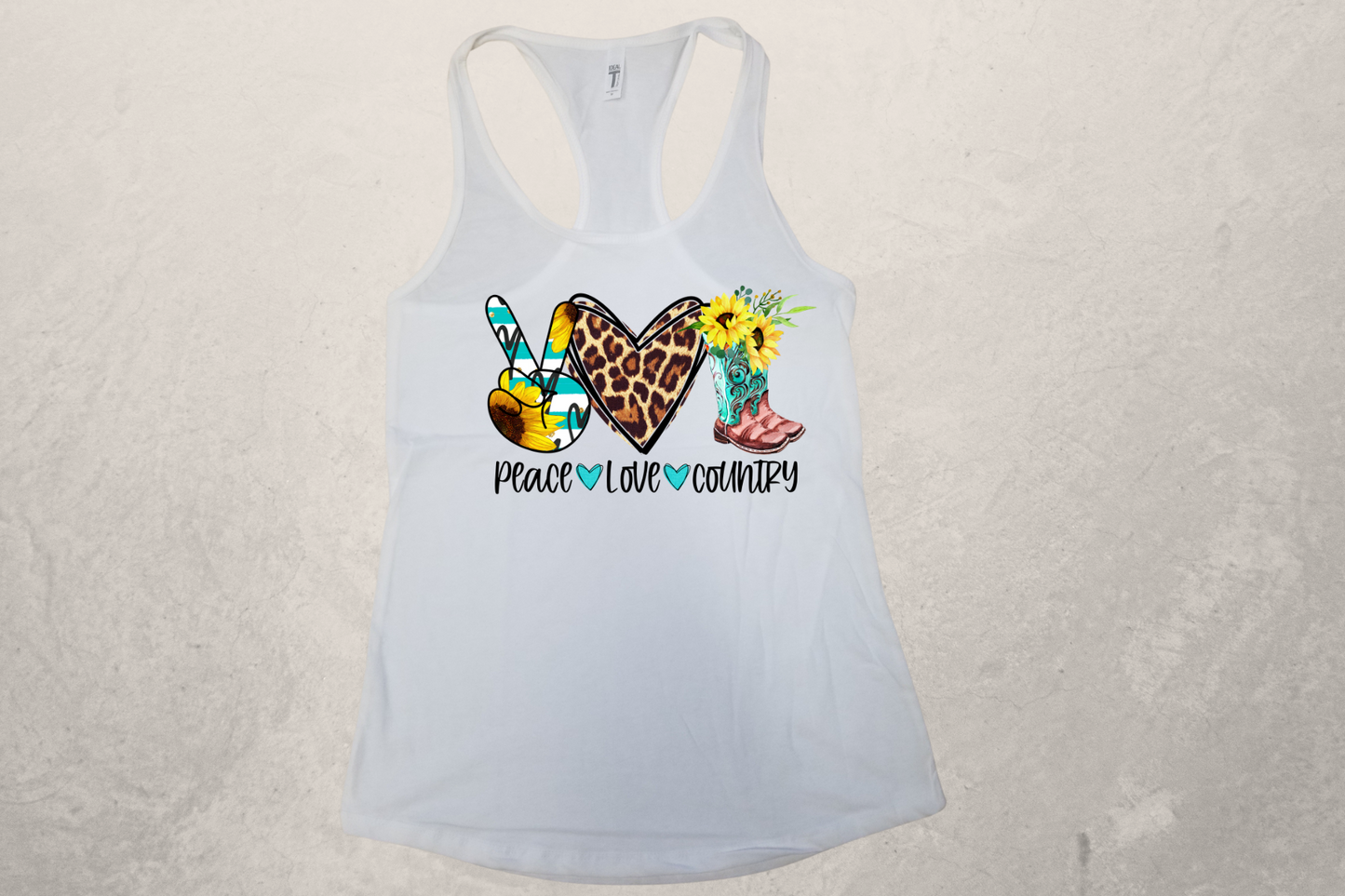 Peace Love Country Sublimation Racerback Tank Top