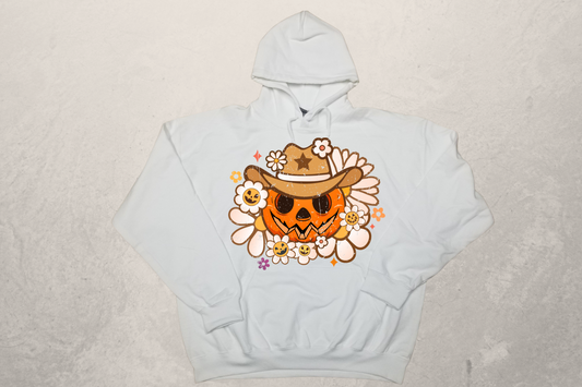 Western Pumpkin Sublimation Hoodie with Front Pocket