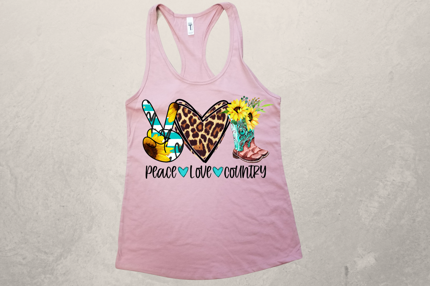 Peace Love Country Sublimation Racerback Tank Top