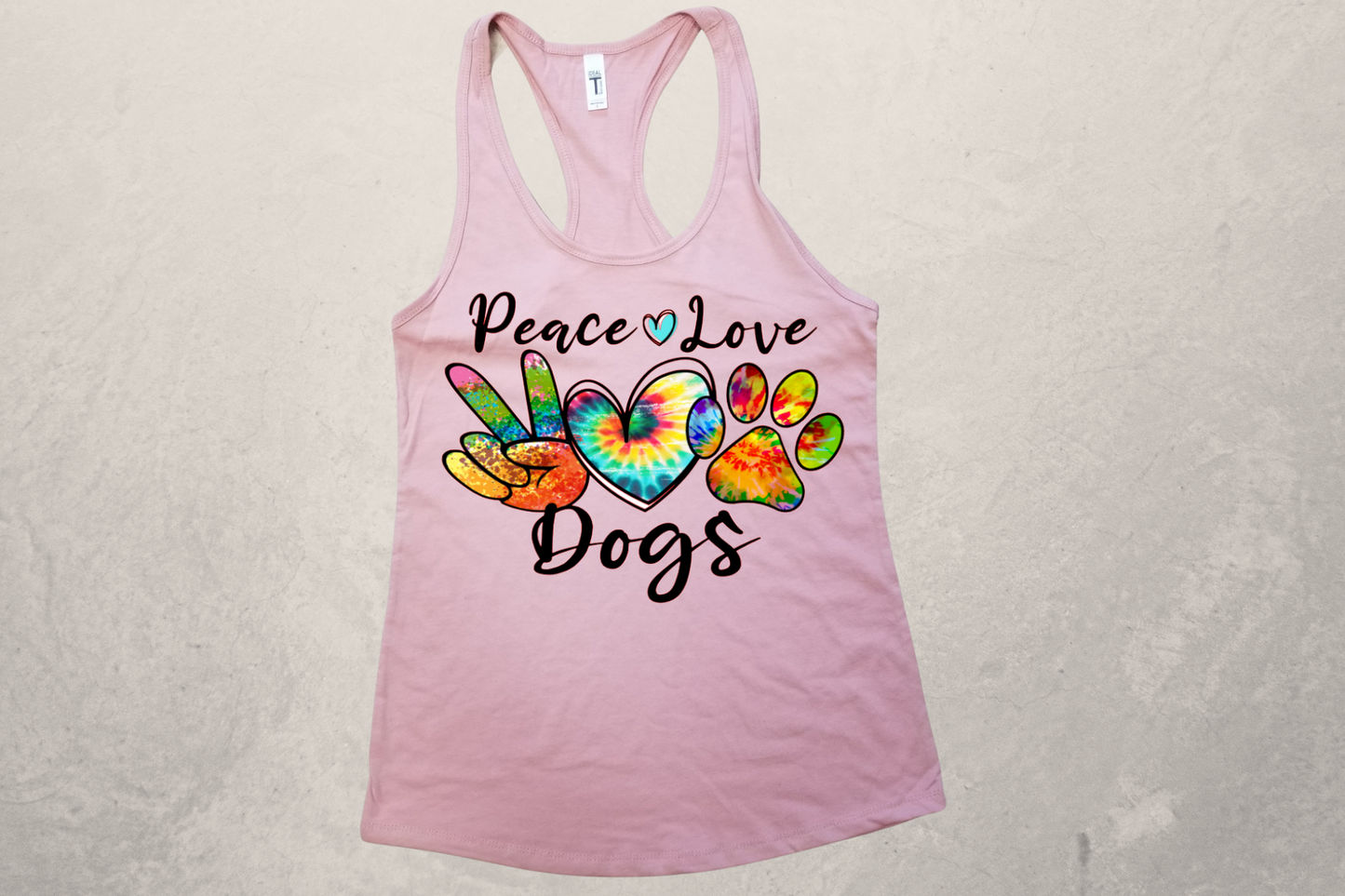 Peace Love Dogs Sublimation Racerback Tank Top