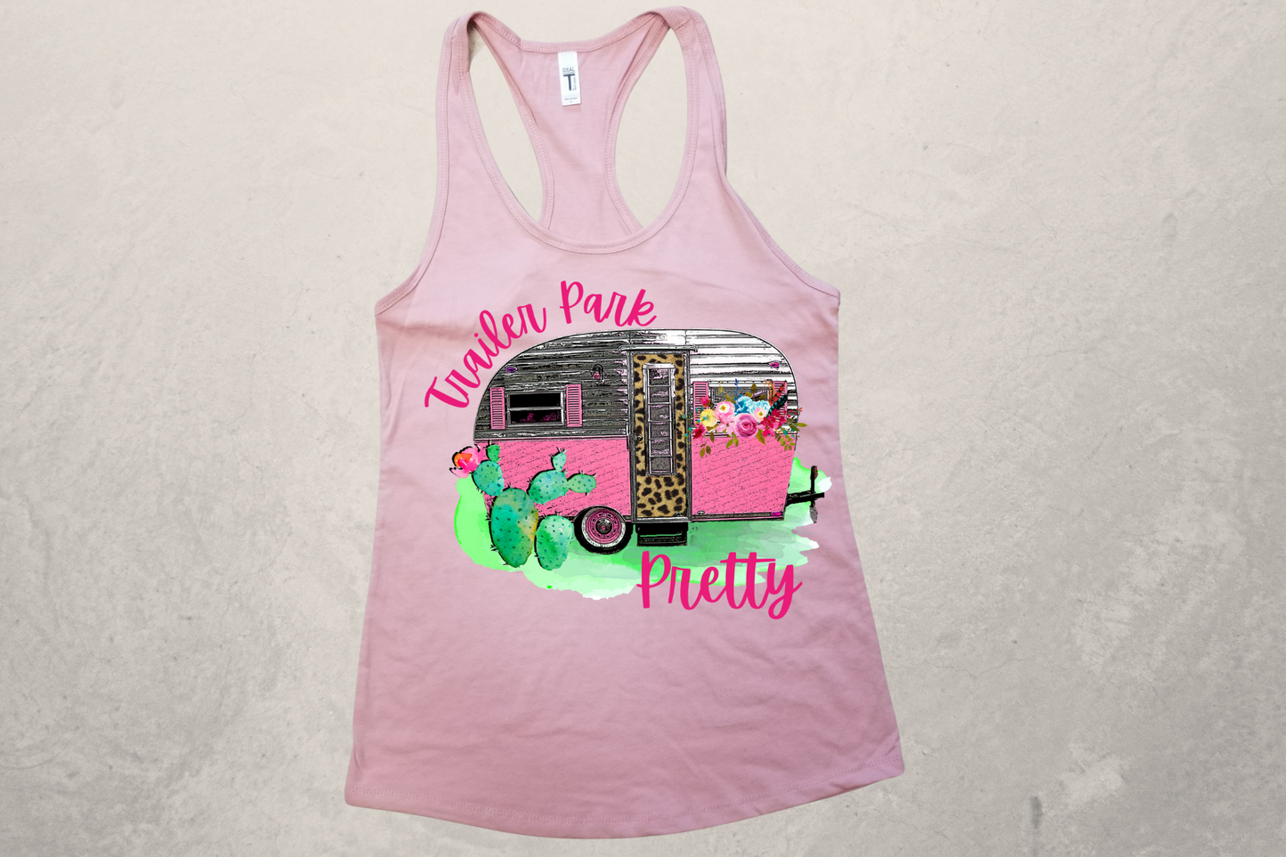 Trailer Park Pretty Sublimation Racerback Tank Top